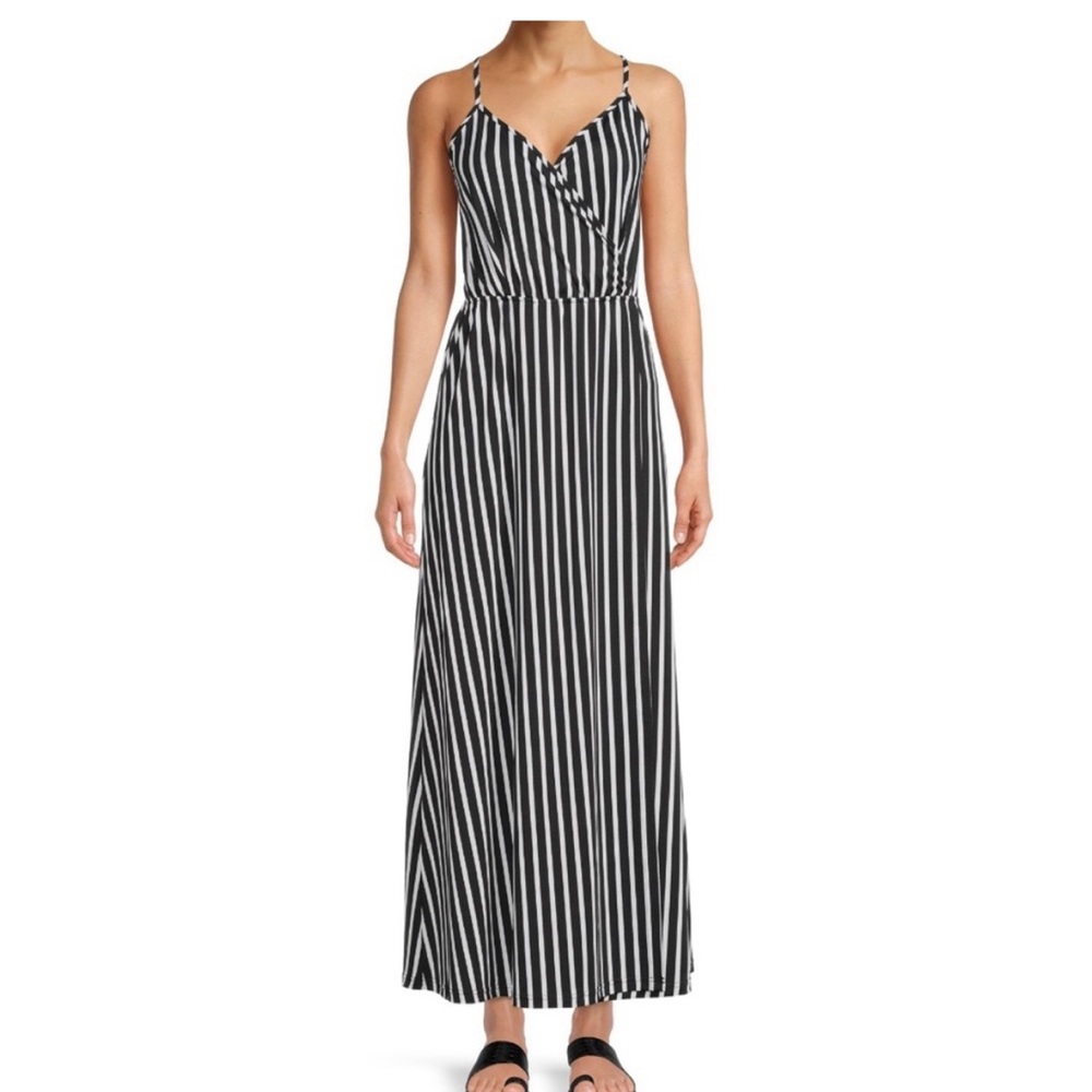Black and white striped summer dress. Worn once.